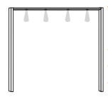 Wiemann German Furniture Passe-partout frames with LED lights for width 200 cm 4 lights W 206.4cm X D 12.5cm X H 220cm