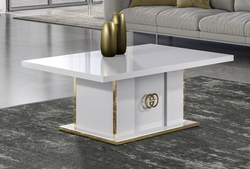 Accadueo H2O H2O Design Vogue White and Gold Coffee table