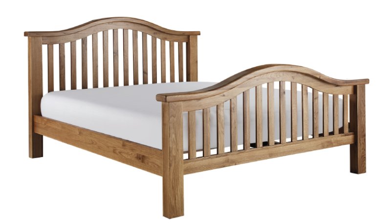 Crowther Minnesota High End Bed in Natural Oak High Gloss Finish
