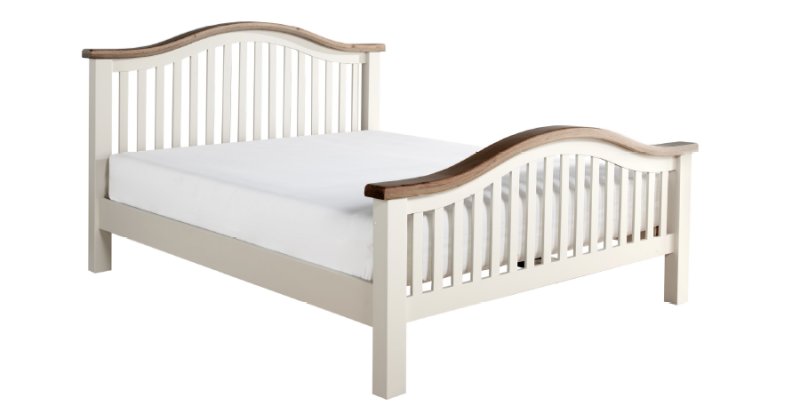 Crowther Maine High End Bed Frame in Washed Natural Oak High Gloss Finishing