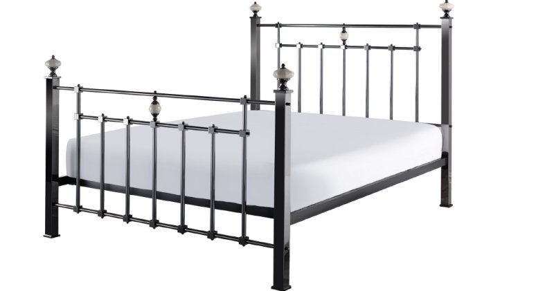 Crowther Oxford Cast Zinc Bed Frame in Black Nickel Finish