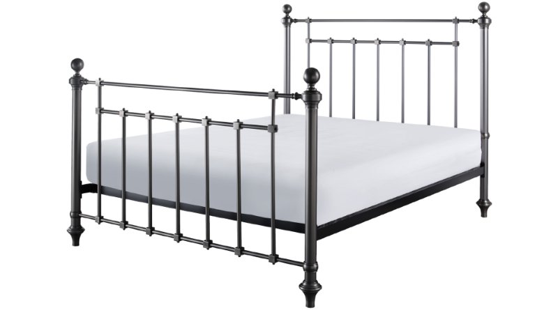Crowther Ledbury Cast Zinc Bed Frame In Antique Silver Finish