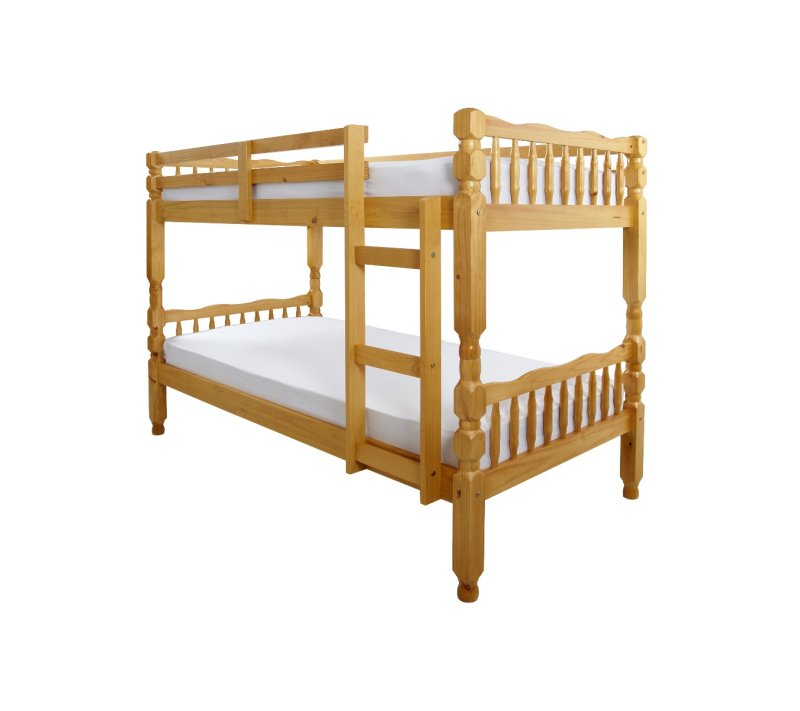 Crowther Melissa Pine Bunk Bed in White Wash Finish