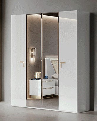 Camel Group Camel Group Smart Bianco Wardrobe With Mirror