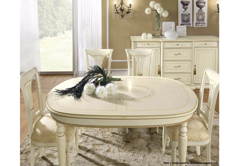 Camel Group Camel Group Siena Ivory Oval Dining Table with 1 Extension