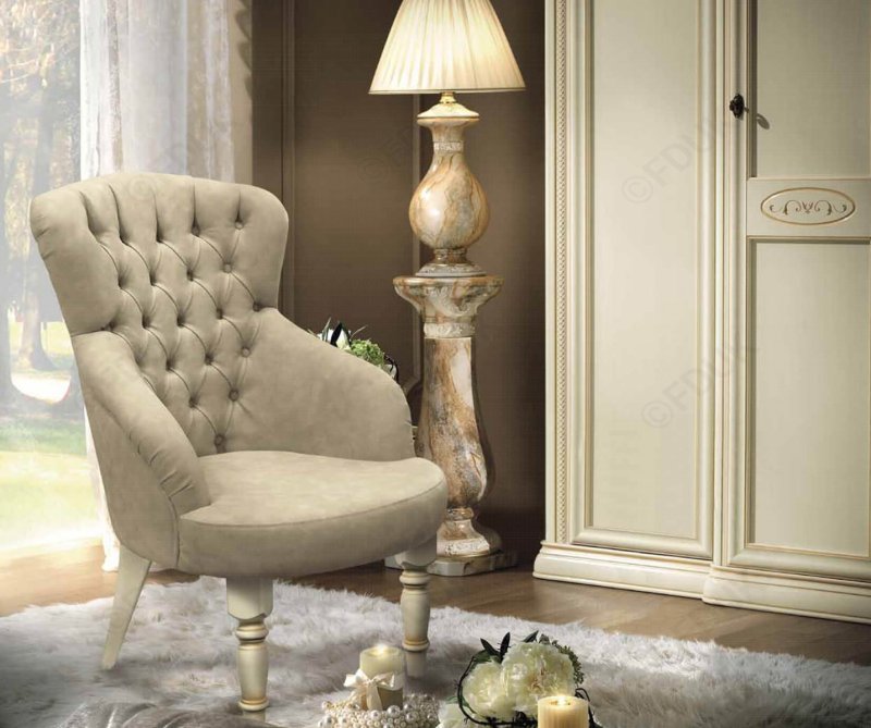 Camel Group Camel Group Siena Ivory Capitonne ArmChair