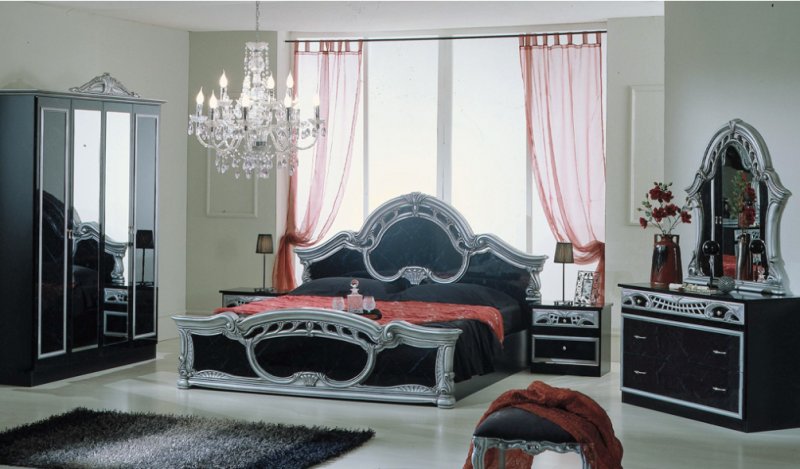 Dima Mobili Dima Mobili Sara Black and Silver Bedroom