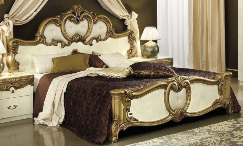 Camel Group Camel Group Barocco Ivory and Gold Bed Frame
