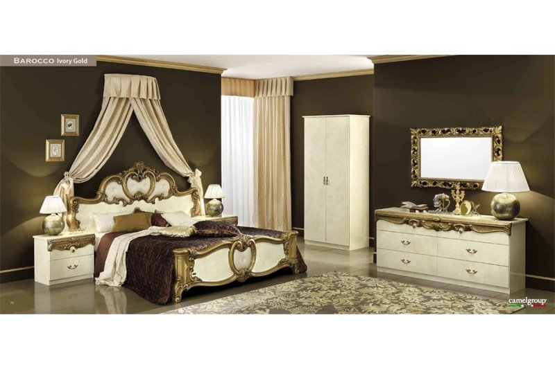 Camel Group Camel Group Barocco Ivory and Gold Bedroom Set