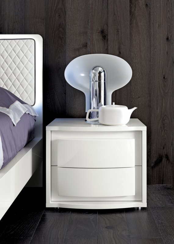 Camel Group Camel Group Dama Bianca White High Gloss Bedside Table