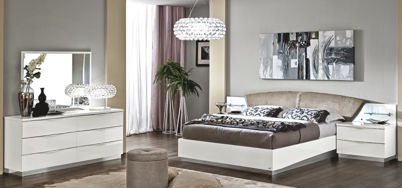 Camel Group Camel Group Letto Onda White High Gloss Bed Frame