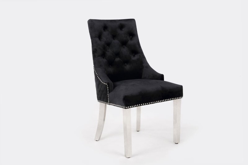 Dream Home Furnishings Majestic Black Velvet Dining Chair