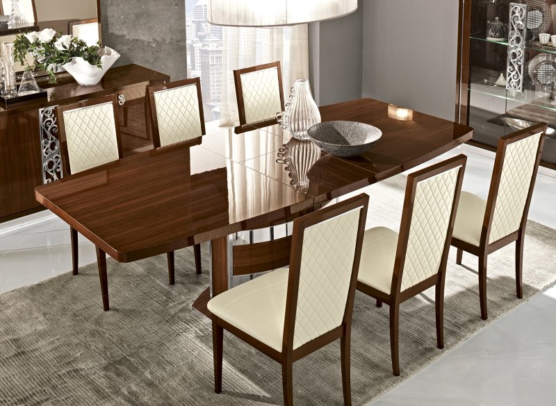 Camel Group Camel Group Roma Walnut High Gloss Extending Dining Table