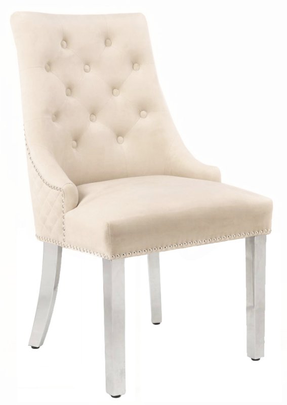 Dream Home Furnishings Majestic Mink Velvet Dining Chair