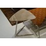 Stone International Italy Stone International Plectrum Triangular Accent Table - Marble top and Polished Steel base