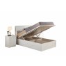 Dream Home Furnishings Rugby White High Gloss Storage Bed With White Slim Headboard