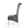Sofia Grey Colour Chrome Leg Lion Knocker Dining Chair
