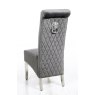 Dream Home Furnishings Sofia Grey Colour Chrome Leg Lion Knocker Dining Chair