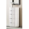 GCL Bedrooms Lorna White High Gloss 5 Drawer Chest