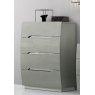 GCL Bedrooms Lilly Cool Grey High Gloss 4 Drawer Tall Chest