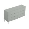 GCL Bedrooms GCL Bedroom Arya High Gloss Cool Grey 6 Drawer Dresser