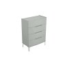 GCL Bedrooms GCL Bedroom Arya High Gloss Cool Grey 4 Drawer Tall Wide Chest