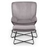 Julian Bowen JULIAN BOWEN MILA VELVET ACCENT CHAIR WITH STOOL - GREY