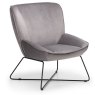 Julian Bowen JULIAN BOWEN MILA VELVET ACCENT CHAIR WITH STOOL - GREY