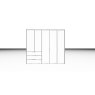 Nolte German Furniture Nolte Mobel - Concept me 200 7525085 - Complete Hinged Door Wardrobe with 5 Doors and 3 Drawers Left