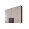Nolte German Furniture Nolte Mobel - Concept me 220 7530090 - Complete Hinged Door Wardrobe 6 Doors and 3 drawers centered