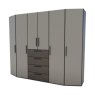 Nolte German Furniture HORIZONT 110 - 8806423 Folding Door wardrobe with 2 doors and 3 Drawers