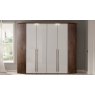 Nolte German Furniture HORIZONT 100 -  Oak and Polar White Finish Combination Wardrobe with Rounded Element at the sides