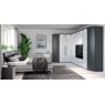 Nolte German Furniture HORIZONT 100 - High Gloss White Combination Wardrobe wth a TV Unit