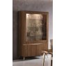 Saltarelli Mobili Saltarelli Emozioni Walnut 2 Door Display Cabinet With Upholstered Back