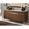 Saltarelli Mobili Saltarelli Emozioni Walnut 3 Door Console With Marble Top and Wooden Drawers