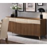 Saltarelli Mobili Saltarelli Emozioni Walnut 3 Door Console With Wooden Top and Upholstered Drawers
