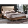 Saltarelli Mobili Saltarelli Emozioni Walnut Bed With Narrow Upholstered Headboard, Sides and Footboard in Wood