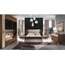 Saltarelli Mobili Saltarelli Emozioni Walnut Bed With Narrow Upholstered Headboard and Upholstered Sides