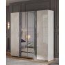 San Martino Italy San Martino Claudia High Gloss 4 Door Wardrobe With 2 Mirror Doors