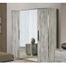 Accadueo H2O H2O Design Serena Light Grey 4 Door Wardrobe (2 Central Mirrors)