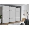 Wiemann Rialto 250 cm3 Door Sliding Door Wardrobe with Front in White Glass and 2 Cross Trim with White Glass Finish
