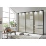 Wiemann Malibu 250 cm 3 Door Sliding Wardrobe with Front in Champagne Glass with 6 drawers
