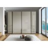Wiemann German Furniture Wiemann Nizza 5 Door 4 Drawer 2 Outer Left and Right Hinged Door and 3 Centre Sliding Door with Front in Champagne Glass