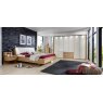 Wiemann Serena Plus 300 cm  6 Door 3 Drawer Center and Right Bi-Fold Panorama Wardrobe with Champagne Glass Front Wiemann Serena Plus 300 cm  6 Door 3 Drawer Center and Right Bi-Fold Panorama Wardrobe with Champagne Glass Front