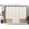 Wiemann Serena Plus 300 cm 6 Door 3 Drawer Left and Right Bi-Fold Panorama Wardrobe with Champagne Glass Front
