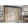 Wiemann German Furniture Wiemann Bari of width 350cm hinged-door wardrobe without cornice with handles in chrome/slate