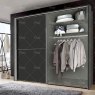 Wiemann Berlin sliding door wardrobe of width 150cm, handles in silver/slate