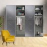 Wiemann German Furniture Wiemann Miami 2 sliding door wardrobe of width 330cm 4 doors with synchronous  opening without cornice, handle ledges in chrome