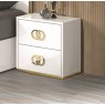 Accadueo H2O H2O Design Vogue White and Gold Night Table
