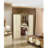 Camel Group Camel Group Barocco Ivory and Gold 4 Door Wardrobe With 2 Mirror Doors